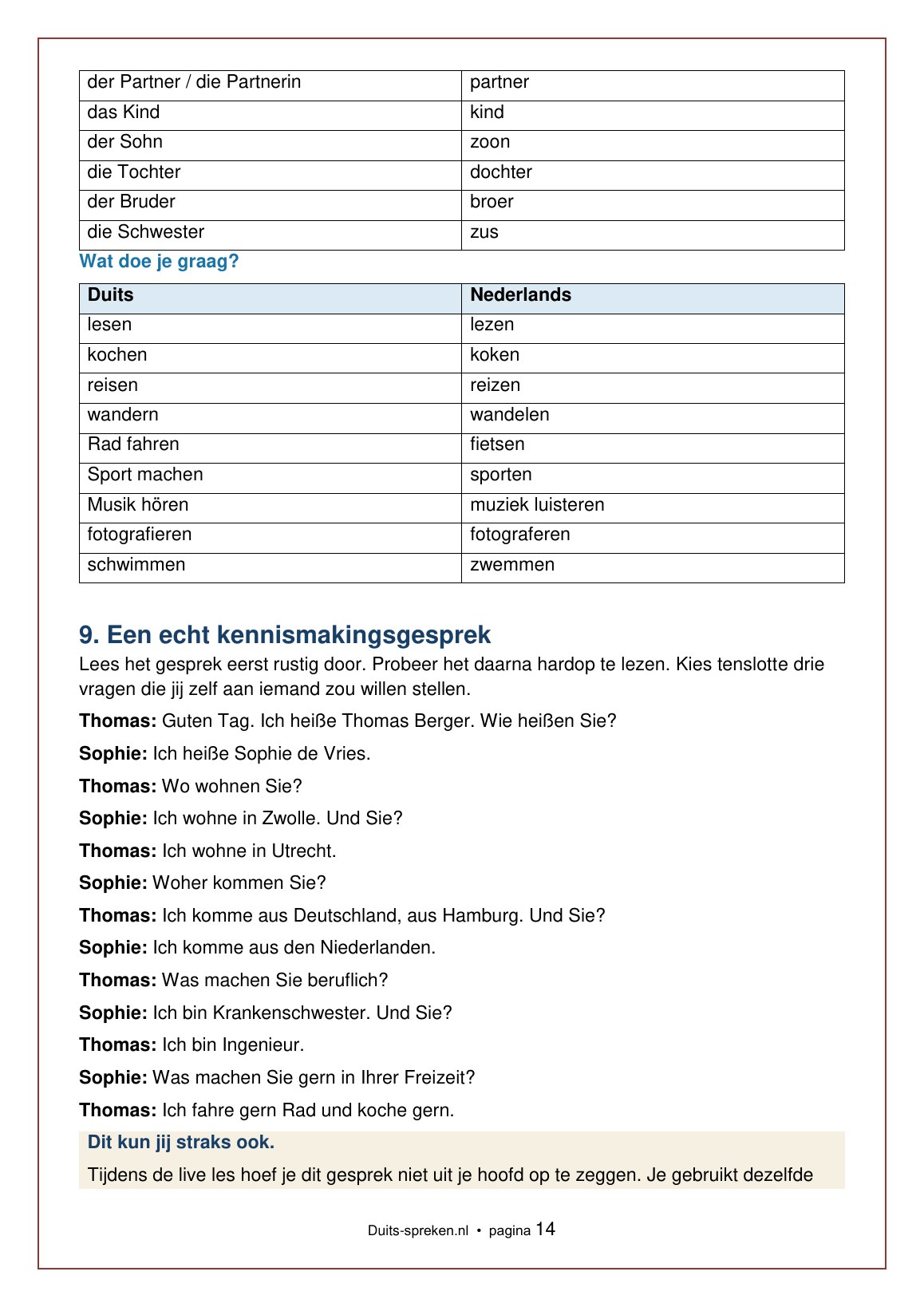 Thema 1 — Sich vorstellen — boekpagina 14