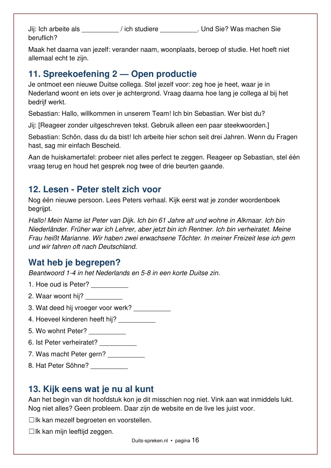 Thema 1 — Sich vorstellen — boekpagina 16
