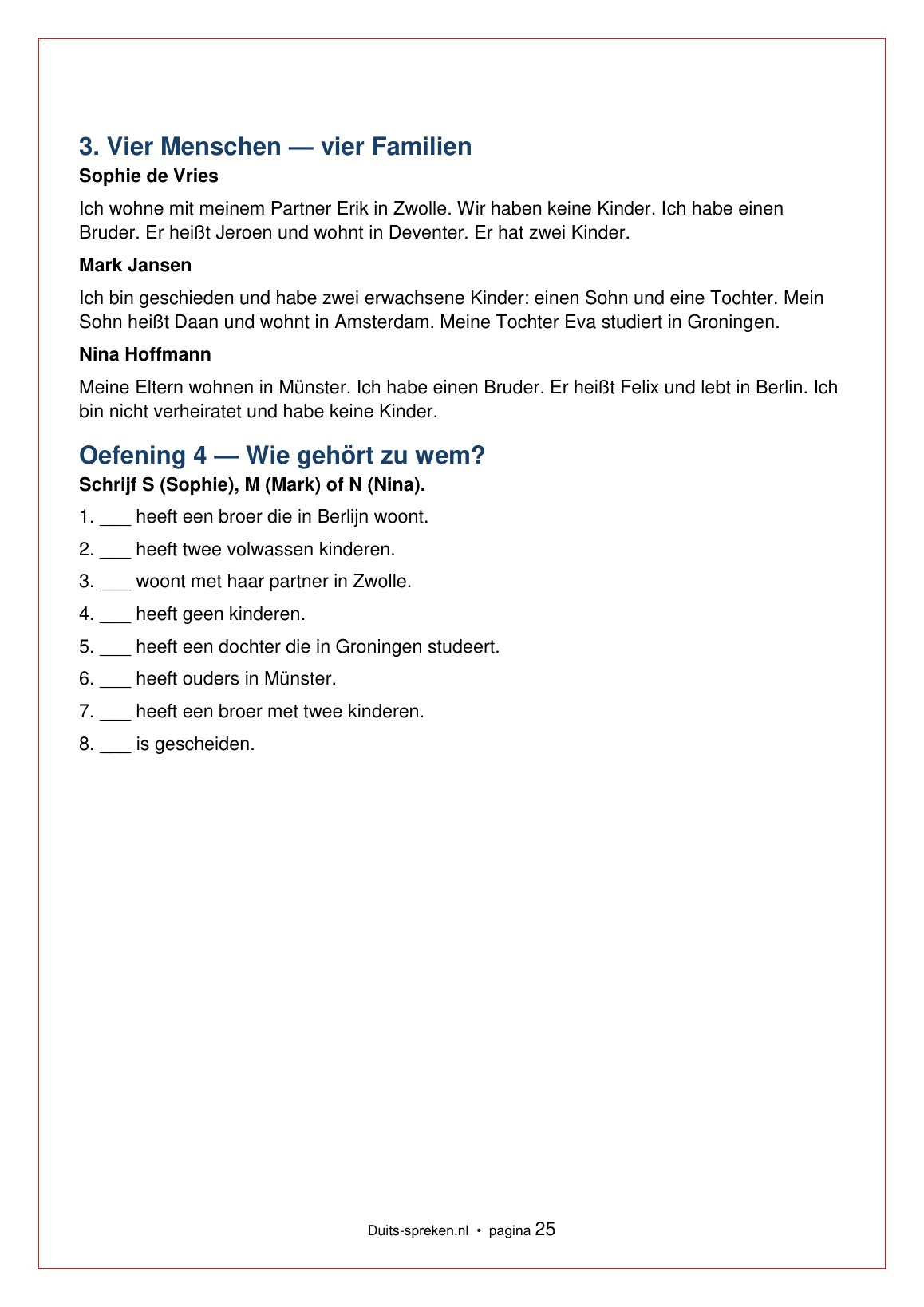 Thema 2 — Meine Familie und ich — boekpagina 25