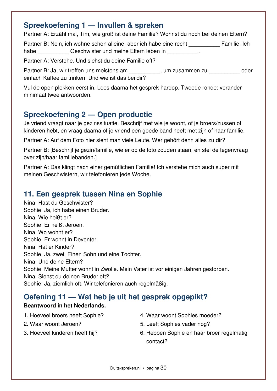 Thema 2 — Meine Familie und ich — boekpagina 30