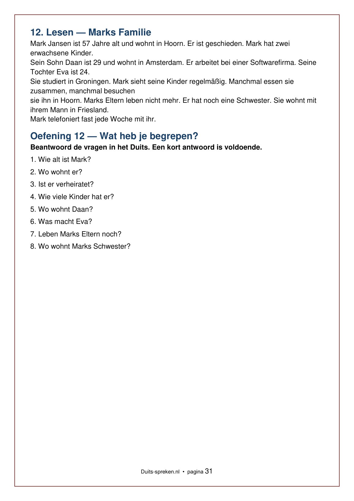 Thema 2 — Meine Familie und ich — boekpagina 31