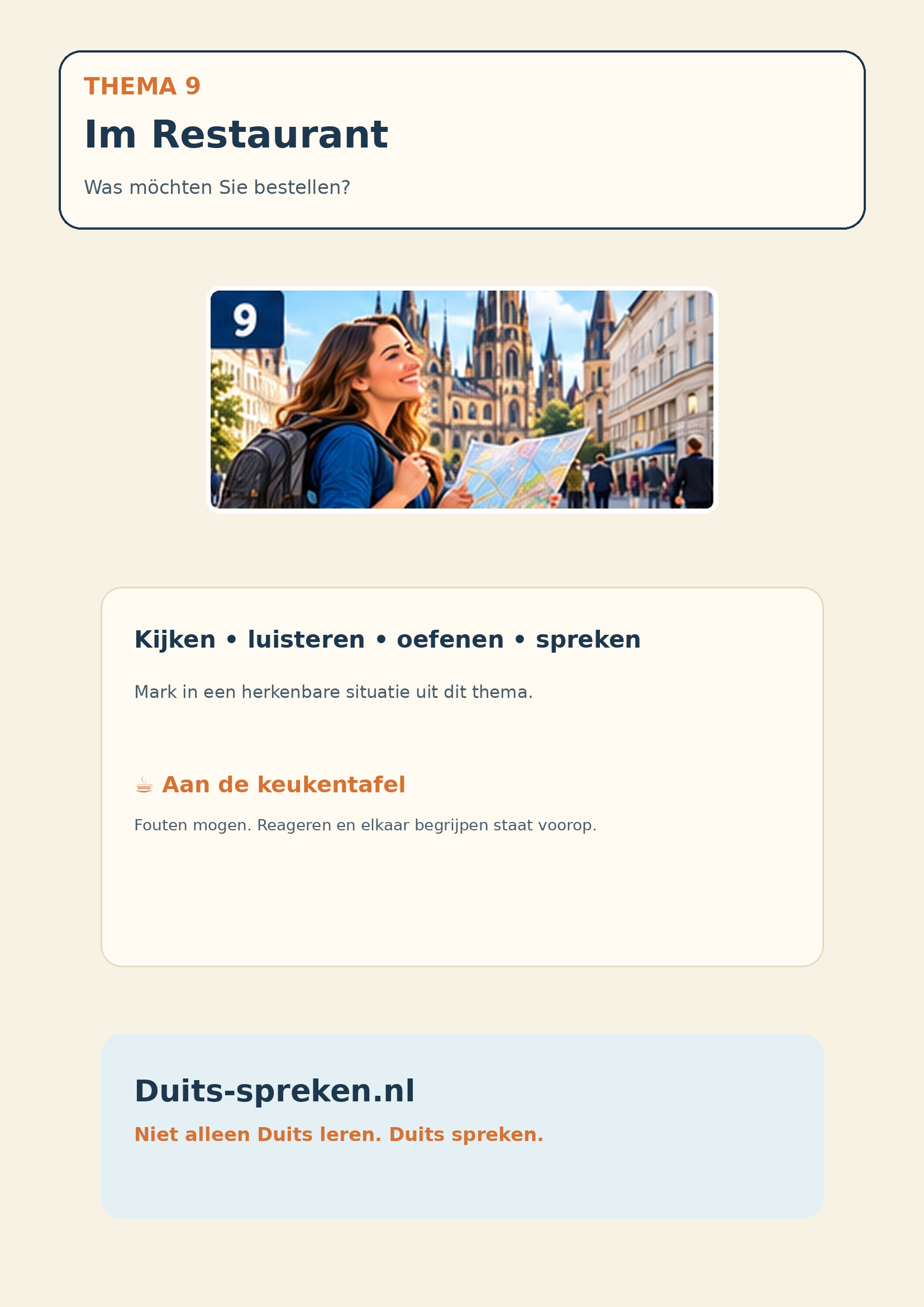 A4-hoofdstukplaat Im Restaurant