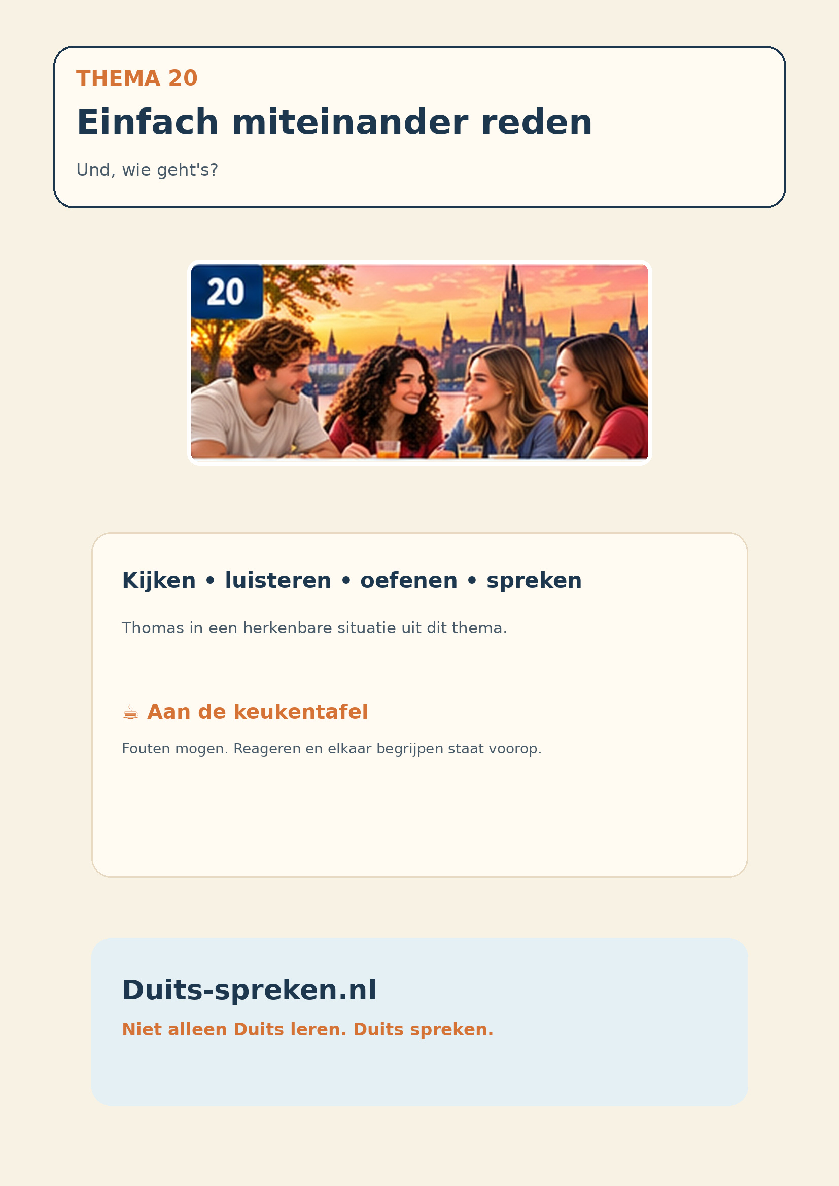 A4-hoofdstukplaat Einfach miteinander reden